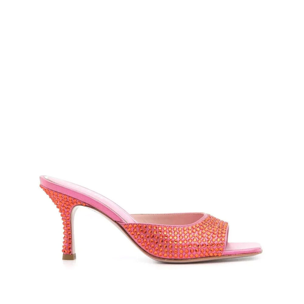 Gedebe Women's Dita Embellished Pink High Heel Slide Sandals 5.5 Retail:$795.00